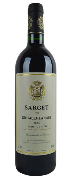 圖片 Sarget de Gruaud-Larose 2003金玫瑰城堡副牌 2003