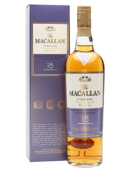 圖片 Macallan 18 yrs Single Malt Fine Oak Triple Cask Scotch Whisky麥卡倫優質橡木18年三桶熟成蘇格蘭單一麥芽威士忌